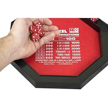 Farkel Game Set with Deluxe Dice Rolling Tray - Fun for All