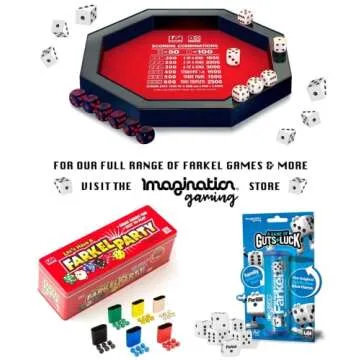 Farkel Game Set with Deluxe Dice Rolling Tray - Fun for All