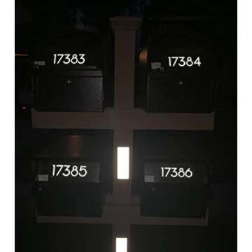 4 inch Reflective Mailbox Numbers Sticker (0-9, 5 Sets) Modern Number Vinyl Waterproof Number Self A...