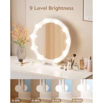 Hollywood Style Led Vanity Mirror Lights Kit - Vanity Lights Have 10 Dimmable Light Bulbs for Makeup...