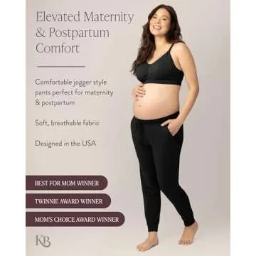 Kindred Bravely Everyday Maternity Joggers/Lounge Pants for Women (Black, Medium)