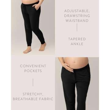 Kindred Bravely Everyday Maternity Joggers/Lounge Pants for Women (Black, Medium)