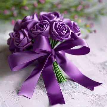 Purple Satin Ribbon 60 Yards for Gifts and Crafts