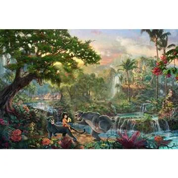 Ceaco - 4 in 1 Multipack - Thomas Kinkade - Disney Dreams Collection - Lion King, Peter Pan, Princess & the Frog, & Jungle Book - (4) 500 Piece Jigsaw Puzzles