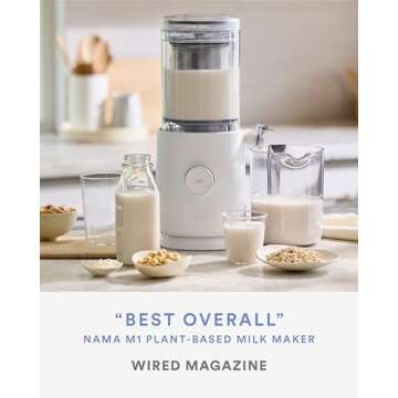 Nama M1 Plant Milk Maker – Homemade Oat, Seed, & Nut Milk Maker Machine – Smooth, Creamy Texture...