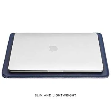 Comfyable Laptop Sleeve 13 Inch Precisely Compatible with MacBook Pro M2 2022 M1 2020-2016 & Mac Air M3 2024 M2 2022 M1 2020, Not Fit Old Versioned MBA/MBP, Faux Leather Cover Case, Midnight Blue