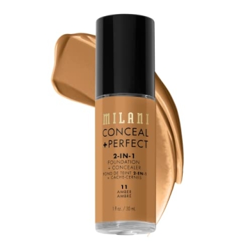 Milani Conceal + Perfect 2-in-1 Foundation + Concealer - Amber (1 Fl. Oz.) Cruelty-Free Liquid Found...