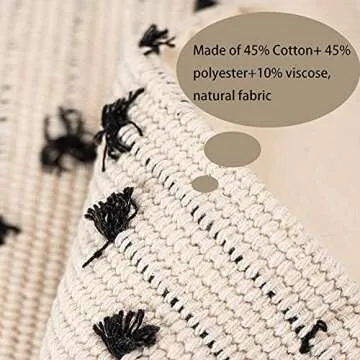 EIGRAMSET Bigcozy Boho Lumbar Pillow Cover Tassel, Farmhouse Small Cream Decorative, Modern Moroccan Accent Tribal Cotton Woven Pillow Case, 12"x20" (Yellowy Cream), Beige, jjcover1113-beige-30x50