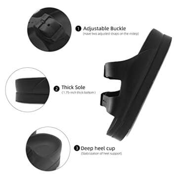 Women Adjustable Double Buckles Platform Sandals, Women's Casual Sandals with Arch Support, Summer EVA Sandals for Indoor and Outdoor