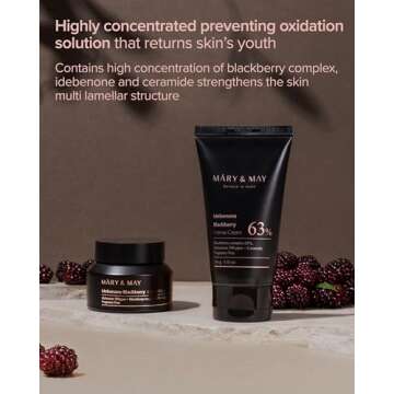 Idebenone Blackberry Intense Hydration Cream - Advanced Skin Barrier Strengthening Face Moisturizer with Niacinamide, Ceramide, and Hyaluronic Acid for Deep Moisture and Antioxidant, 3.52 oz.