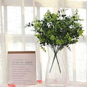 DARENYI Clear Glass Vase for Centerpieces, 8 inch Tall Glass Vase Home Decor, Large Glass Flower Vase for Bouquet, Modern Decorative Vase for Shelf, Centerpiece, Living Room, Office, Wedding or Gifts