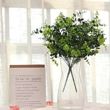 DARENYI Clear Glass Vase for Centerpieces, 8 inch Tall Glass Vase Home Decor, Large Glass Flower Vase for Bouquet, Modern Decorative Vase for Shelf, Centerpiece, Living Room, Office, Wedding or Gifts