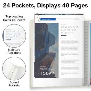 Dunwell 24-Pocket Presentation Binder for Documents