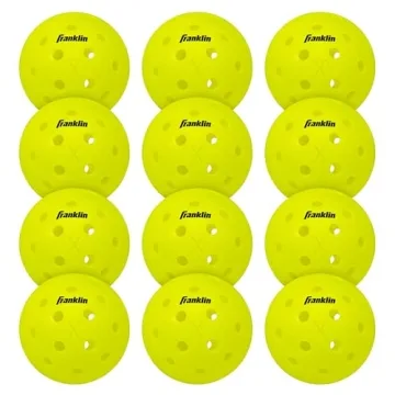 Franklin Sports Outdoor - X-40 Pickleball Balls - USA (USAPA) Approved - 12 Pack Outside - Optic Yel...