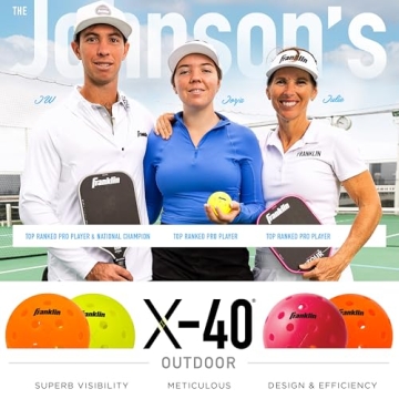 Franklin X-40 Pickleball Balls - Durable & High Visibility - 12 Pack