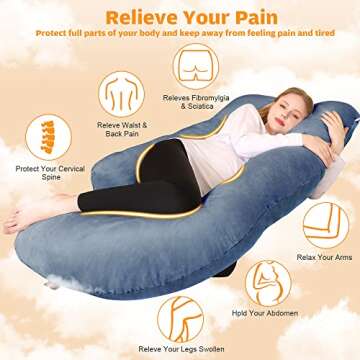 Chilling Home U-Shaped Pregnancy Pillow – 63 Inch Full Body Support for Moms