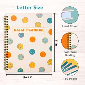 Undated Daily Planner Notebook - Stylish & Functional