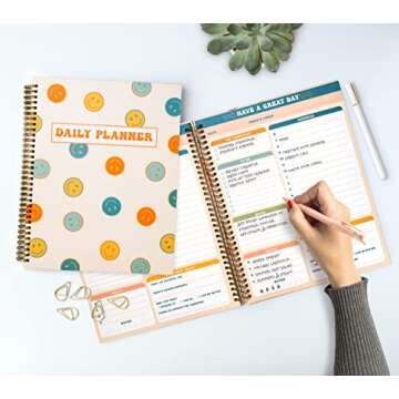 Undated Daily Planner Notebook - Stylish & Functional