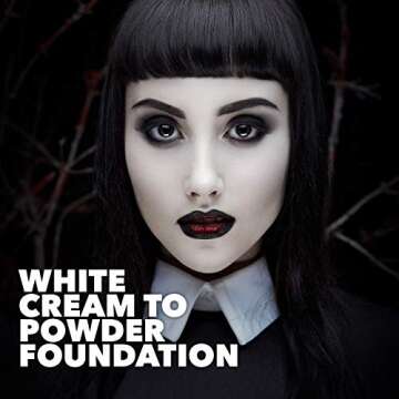 MANIC PANIC Goth White Cream to Powder Foundation - Full Coverage, High-Pigment Color - Velvety Consistency & Matte Finish - Vegan & Cruelty Free Halloween Makeup