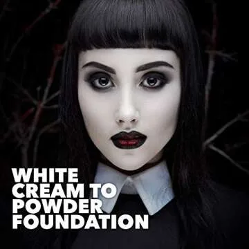 MANIC PANIC Goth White Cream to Powder Foundation - Full Coverage, High-Pigment Color - Velvety Consistency & Matte Finish - Vegan & Cruelty Free Halloween Makeup