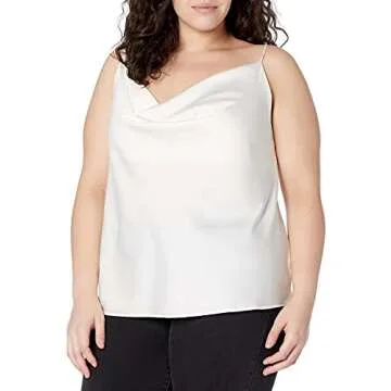 The Drop Women's Christy Cowl Neck Cami Silky Top - Ivory