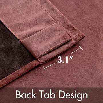 MIULEE Velvet Curtains 96 inches 2 Panels - Luxury Blackout Curtains for Bedroom Living Room Thermal Insulated Super Soft Window Drapes Rod Pocket & Back Tab, Dusty Rose Pink, W52 x L96 inches