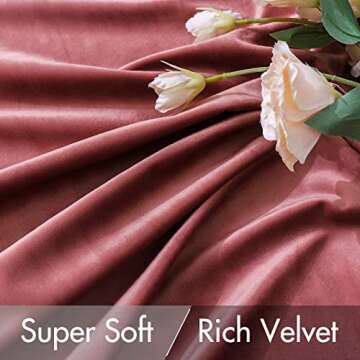 MIULEE Velvet Curtains 96 inches 2 Panels - Luxury Blackout Curtains for Bedroom Living Room Thermal Insulated Super Soft Window Drapes Rod Pocket & Back Tab, Dusty Rose Pink, W52 x L96 inches
