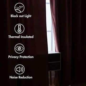 MIULEE Velvet Curtains 96 inches 2 Panels - Luxury Blackout Curtains for Bedroom Living Room Thermal Insulated Super Soft Window Drapes Rod Pocket & Back Tab, Dusty Rose Pink, W52 x L96 inches