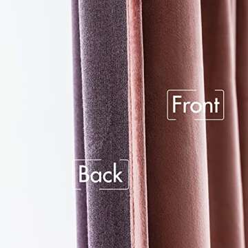 MIULEE Velvet Curtains 96 inches 2 Panels - Luxury Blackout Curtains for Bedroom Living Room Thermal Insulated Super Soft Window Drapes Rod Pocket & Back Tab, Dusty Rose Pink, W52 x L96 inches