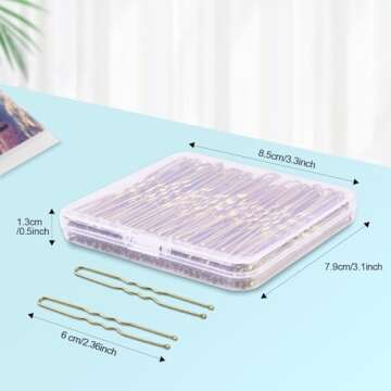 U Shaped Hair Pins,TsMADDTs 100 Pcs Blonde Bun Hair Pins for Women Girls with Box (Golden 2.4 inch)