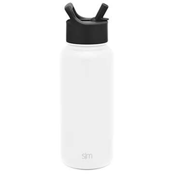 Simple Modern Water Bottle with Straw Lid Vacuum Insulated Stainless Steel Metal Thermos Bottles | Reusable Leak Proof BPA-Free Flask for Gym, Travel, Sports | Summit Collection | 32oz, Winter White