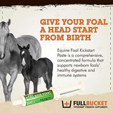 FullBucket Equine Foal Kickstart Paste – Ideal for Newborn Foals on Day 1 to Support Healthy Immun...