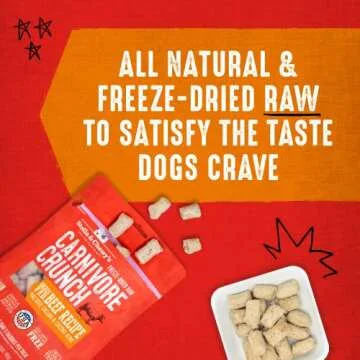 Stella & Chewy's Freeze-Dried Raw Carnivore Crunch Grass-Fed Beef Recipe Dog Treats – 3.25 oz. Bag