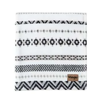 Wrangler - Throw Blanket, Soft Plush Fleece Bedding, Western Decor for Bed or Couch (Diamond Trail Black, 50" x 70")