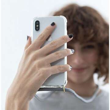 NOK Crossbody Phone Case for iPhone 12 Pro Max, 6.7 inch - Mobile Neck Holder Phone Case with Strap - Lanyard Phone Holder - Phone Necklace (Grey)