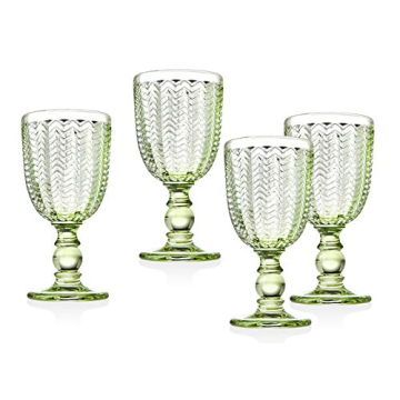 Godinger Twill Goblet Set in Emerald Green - 4 Count