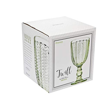 Godinger Twill Goblet Set in Emerald Green - 4 Count