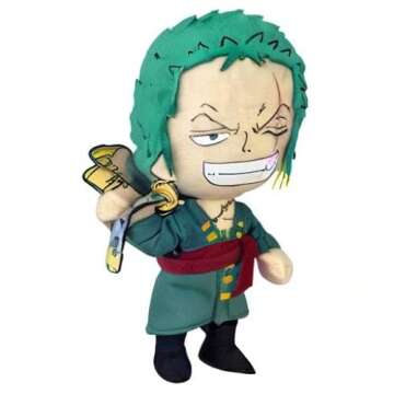 Great Eastern Animation GE-52803 One Piece 9" Roronoa Zoro Stuffed Plush, 8"