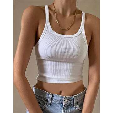 Stylish MISSACTIVER Women’s Ribbed Crop Tank Top