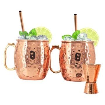 Kitchen Science Moscow Mule Mugs Gift Set for Entertaining