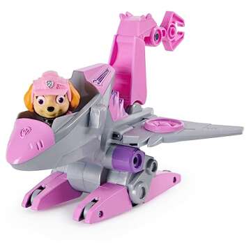 PAW Patrol, Dino Rescue Skye’s Deluxe Rev Up Vehicle with Mystery Dinosaur Figure