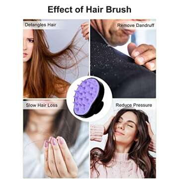 HEETA Scalp Massager Shampoo Brush, Hair Scalp Scrubber with Soft Silicone Bristle for Hair Growth, Upgraded Scalp Brush for Dandruff, Scalp Exfoliator for Women Men Pet Wet Dry Hair (Black)