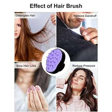 HEETA Scalp Massager Shampoo Brush, Hair Scalp Scrubber with Soft Silicone Bristle for Hair Growth, Upgraded Scalp Brush for Dandruff, Scalp Exfoliator for Women Men Pet Wet Dry Hair (Black)