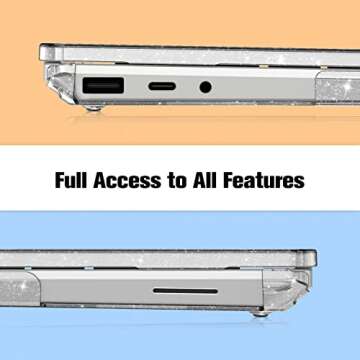 Fintie Case for 12.4 Inch Microsoft Surface Laptop Go 3/2/1 (2023/2022/2020) Model: 2013 1943 - Protective Snap On Hard Shell Cover, Glittering Clear