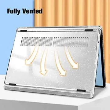 Fintie Case for 12.4 Inch Microsoft Surface Laptop Go 3/2/1 (2023/2022/2020) Model: 2013 1943 - Protective Snap On Hard Shell Cover, Glittering Clear