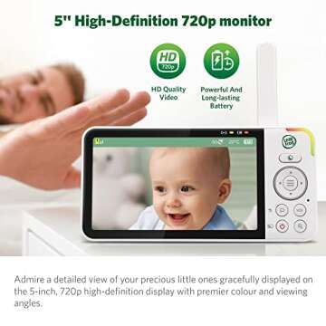 LeapFrog LF925HD Baby Monitor with Camera and Audio,1080p WiFi Remote Access Baby Monitor, 360° Pan & Tilt Camera, 8X Zoom, 5” 720p HD Display, Color Night Light &Vision, Two-Way Talk
