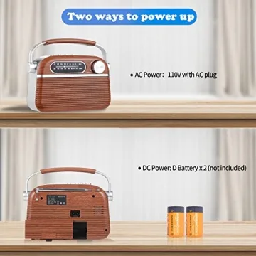 ONGTEED Portable Retro Bluetooth Radio for All Ages