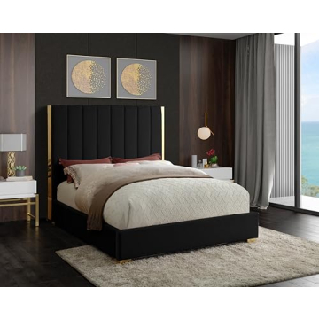 Elegant Velvet Upholstered King Bed for Chic Bedrooms