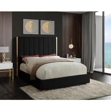 Elegant Velvet Upholstered King Bed for Chic Bedrooms