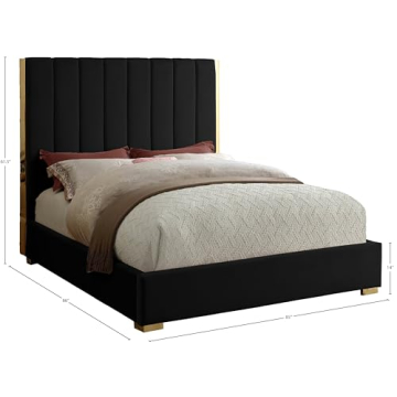 Elegant Velvet Upholstered King Bed for Chic Bedrooms